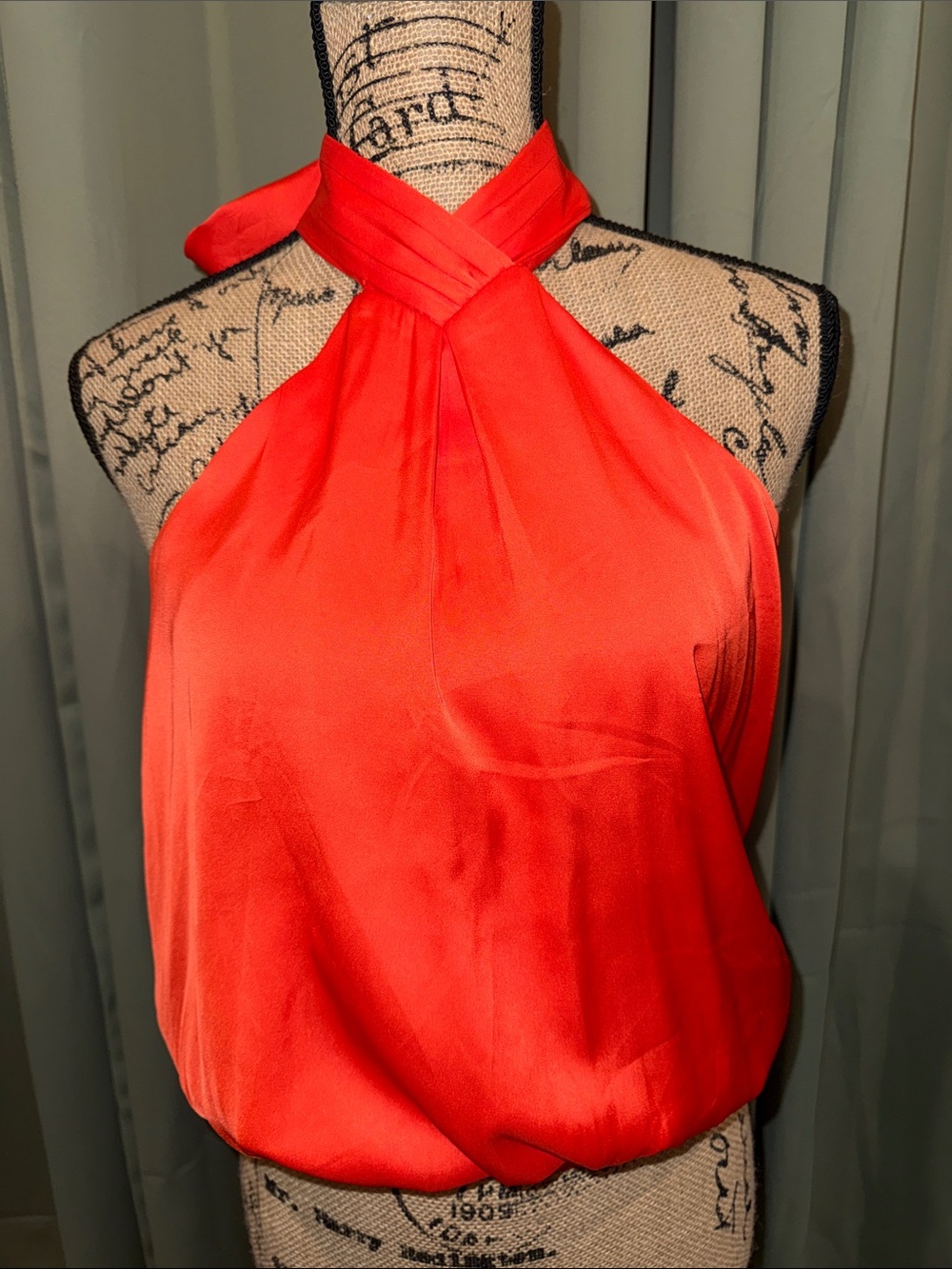 Express Orange Satin Halter Camisole